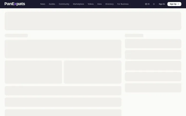 Screenshot of the PanExpats homepage